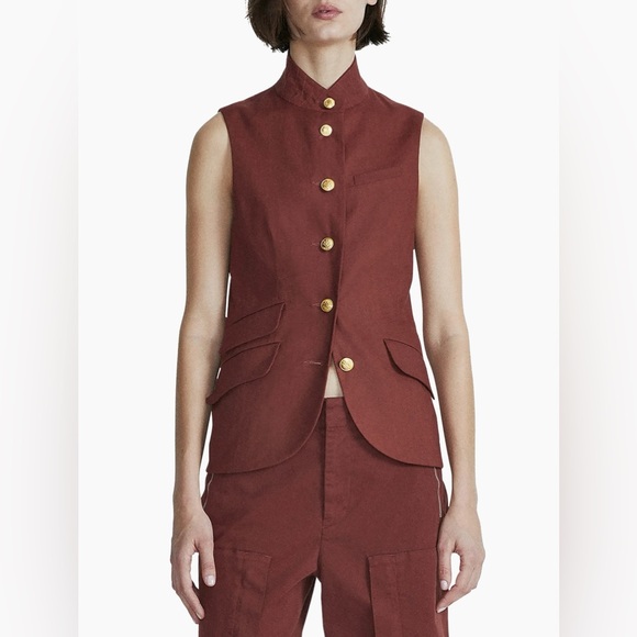 Rag & Bone Women's Slade Linen-Blend Vest Size 4 - Picture 13 of 14